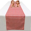 Red and White Gingham Table Runner 72 Inch - Cotton