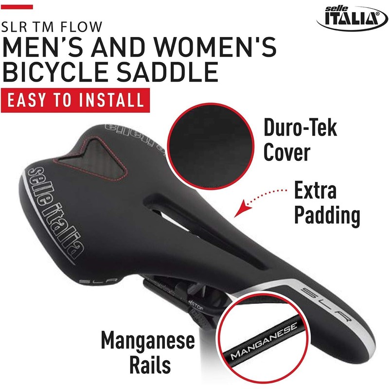 Selle Italia Unisex - Adult SLR TM Flow Saddles, Black,