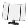 LED Vanity Mirror Three Fold USB Black with Data Cable