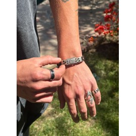 Brown Leather Jewish Star of David Bracelet for Men and Women