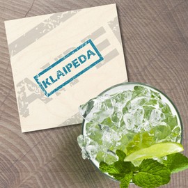 Unbranded Klaipeda Grunge Travel 4'' X 4'' Square Wooden Coaster