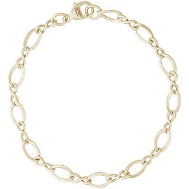 8" Gold-Plated Sterling Silver Large Figure Eight Link Classic Charm Bracelet by Rembrandt