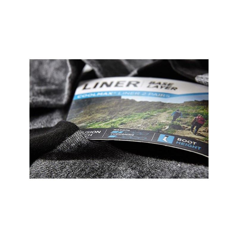 Bridgedale Men's Coolmax Base Layer Liner Socks - 2 Pack,