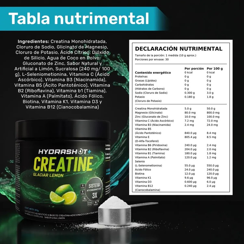 Creatina Polvo 300g Hydrashot