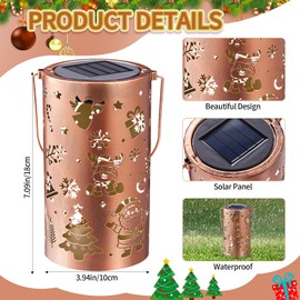 Merry Christmas Solar Lantern Holiday Outdoor Decorations for Garden, Porch, Pathway – Waterproof Solar Powered Hanging Light Winter Yard Decor, Seasonal Party & Outdoor Christmas Gift