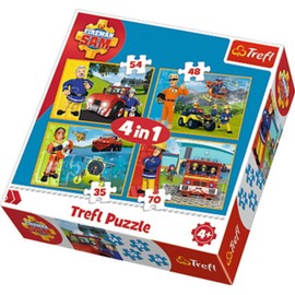 Trefl, Fireman Sam Savior Jigsaw Puzzle from 35 to 70 Pieces 4 Sets for Children Aged 4 Years and Up