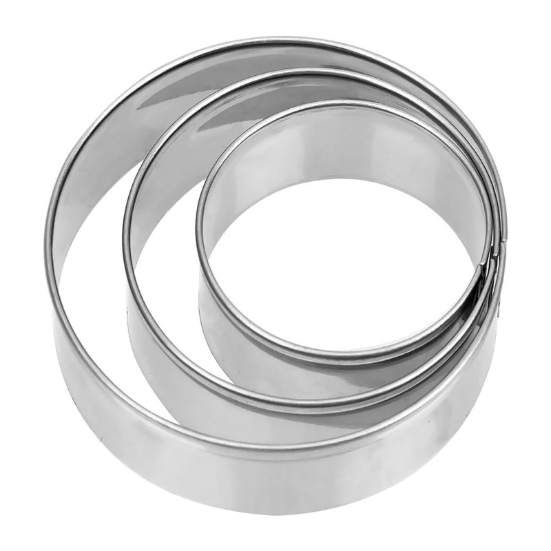 GOOD STUFF Set of 3 Steel Round Cookie Cutters in