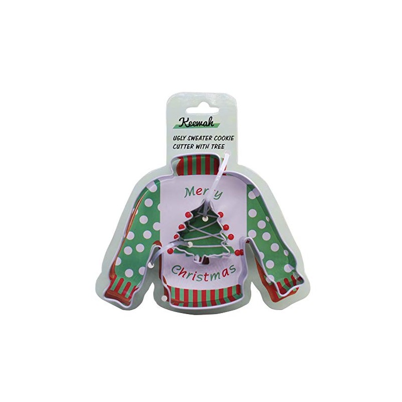 4 inch Ugly Sweater Cookie Cutter with Mini Christmas Tree