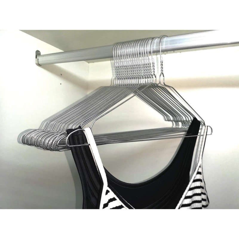 DODIN HOME 10 Silver Wire Notched Hangers Space Saving Metal