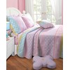 Greenland Home Polka Dot Stripe Quilt Set, Queen, Pink