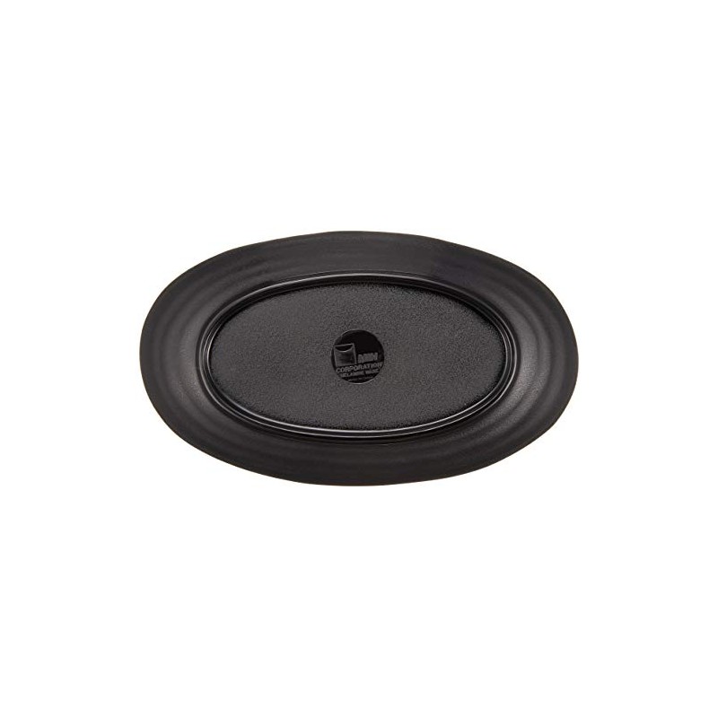 MIN Melamine Wear Black Oval Plate, Large M11-135