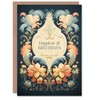 Artery8 Birthday Greeting Card Elegant Floral Filigree Lily Flower For