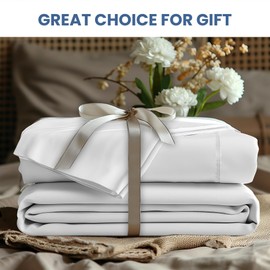 Simple Deluxe King Size 4 Piece Sheet Set, Lightweight Super Soft Easy Care Microfiber - Comfy Breathable, Cooling Bedding Sheets with Deep Pocket, Shrinkage and Fade Resistant, Hotel Luxury, White
