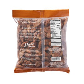 Pecan Nation Pumpkin Spice Roasted Georgia Pecan Halves 16 oz., Natural, No preservatives, Antioxidant-Rich, Non-GMO, Healthy Snacking Pecans for Adults and Kids