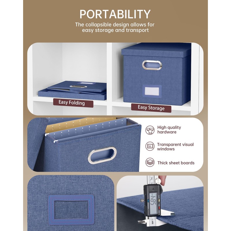 Oterri File Organizer with Lid, File Box, File Cabinet for