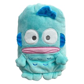 Marushin 3245012300 Mascot Blanket with Drawstring Sanrio Hangyodon, Fluffy Hangyodon, Approx. H 27.6 x W 39.4 inches (70 x 100 cm), Cute, Fluffy, Stylish, Cold Protection