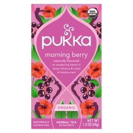 Pukka Morning Berry Organic Herbal Tea Bags, Caffeine Free Natural Energy, 20 Tea Bags