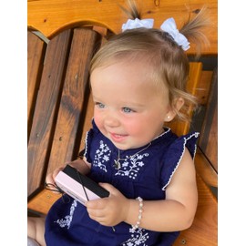 Cherished Moments Children's Sterling Silver Bracelet with High-End Simulated White and Pink Pearls and Austrian Crystals for Babies, Infants, Toddlers, and Little Girls (SM)