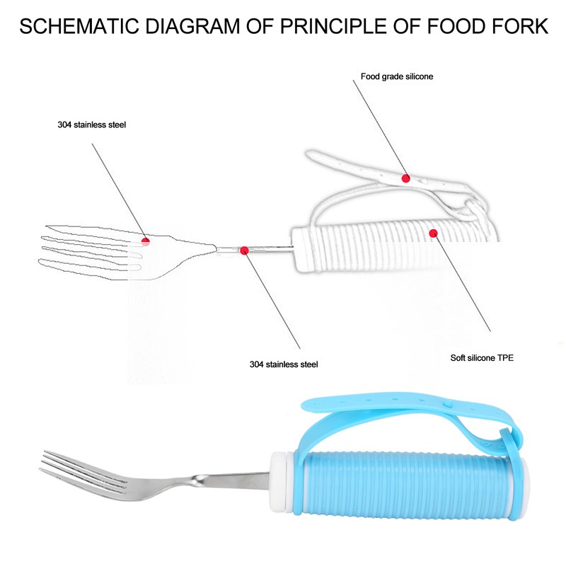 Eating Aids Fork Stainless Steel Rotating Fork Rotated Eating Utensils