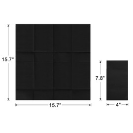 Linen-Feel Black Paper Napkins, Cloth Like Dinner Napkins with Built-in Flatware Pocket, Pre-Folded Absorbent Napkins Disposable Guest Paper Hand Towels for Bathroom, Weddings Party Napkins (50 Pack)