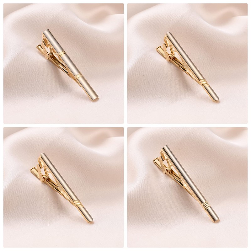 Tie Clips for Men, 8 Pcs Tie Bars Pinch Clip