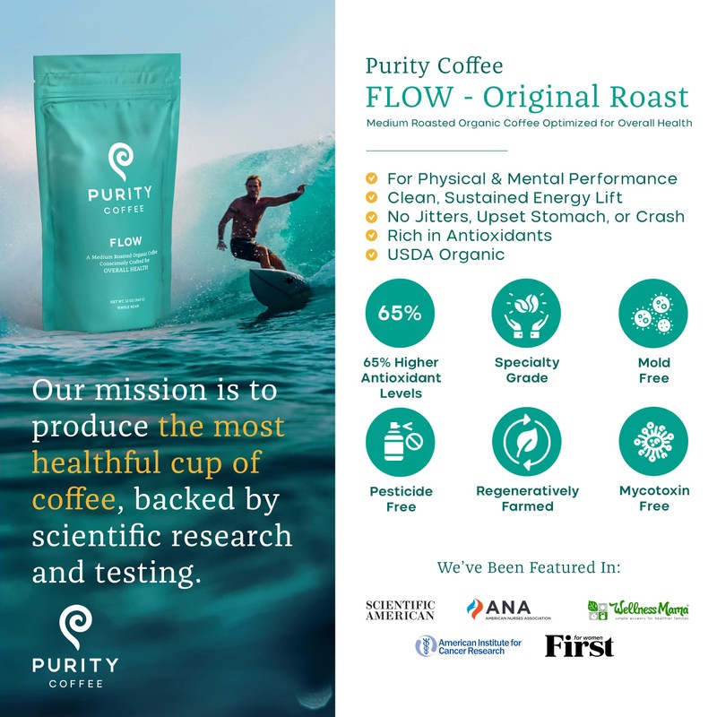 Purity Coffee FLOW Medium Roast Organic Coffee - USDA Certified
