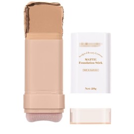 Makeup Foundation with Built-in Brush,Waterproof Matte Concealer Contour Stick for All Skin Types, Hydrating Full Coverage Matte Concealer Contour Stick, Full Coverage (#3Warm Beige)