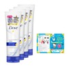Dove Beauty Moisture Drying Moisturizing, Facial Cleanser, 4.6 oz (130 g) x 4 Pieces, Bonus White Floral Scent