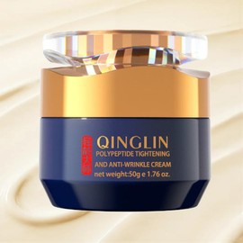 QINGLIN Anti-wrinkle and anti-aging cream 50g | peptide + sodium hyaluronate | Smoothes wrinkles, tightens skin, 24-hour moisturizing, non-greasy - Specification: not recommend【1 bottle】
