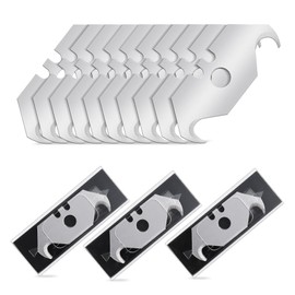 HAUTMEC 30 Pack Utility Knife Hook Blades, SK5 Steel, All-Purpose Blade Replacement with Safty Dispenser, Standard Size Razor Blades for Box, Carpet, Rope, Trim Roof Materials – HTUBM25012