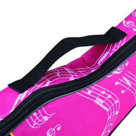 Music Note Pattern Concert Ukulele Bag Suitcase 23 Inch 600D Waterproof Oxford Ukulele Bags Suitcase Single Shoulder Backpack with Adjustable Straps, Music Note Pattern Rose, Tote