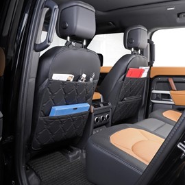 TAIKOO Car Seat Back Protector + Large Capacity Pocket Storage Organizer,Preventing the Impact of Children Stepping on the Seat Backrest (Style B-Black)