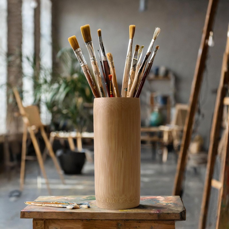 Natural Bamboo Flower Vase/Holder - Carbonized Brown - 1 Piece