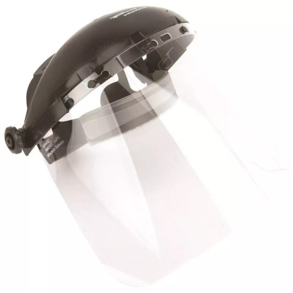 Forney 58600 Face Shield with Clear Visor Pin Headgear-Black