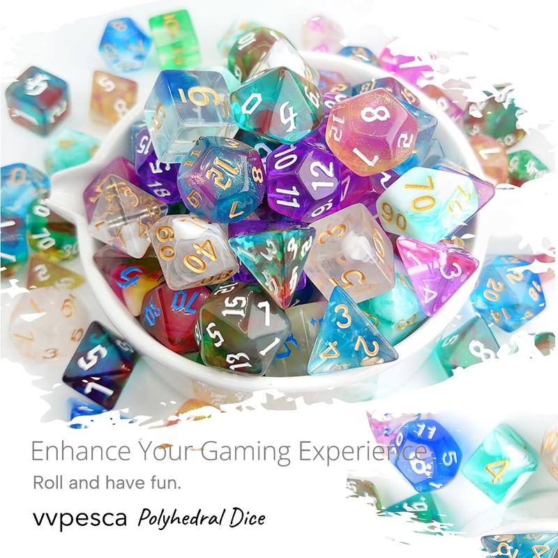 vvpesca DND Dice Set of 7 – Polyhedral Dice Set