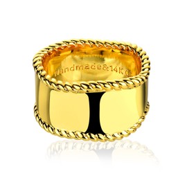 MEVECCO Gold Band Ring for Women 14K Gold Plated Ring Dainty Stackable Twist Rings Wrap Finger Ring for Her