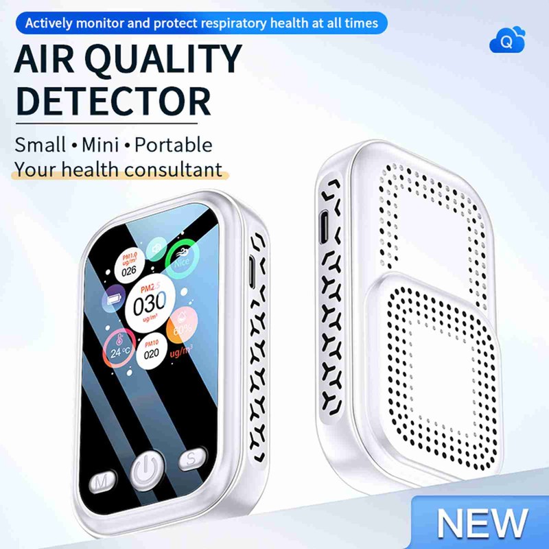 Air Quality Detector High Accuracy 1.9in Color Screen Portable Indoor