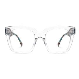 Zeelool Glasses Frame for Women, Square Eyeglasses Eyewear Frame with Clear Lens & Spring Hinges Willard ZJGA918675-03