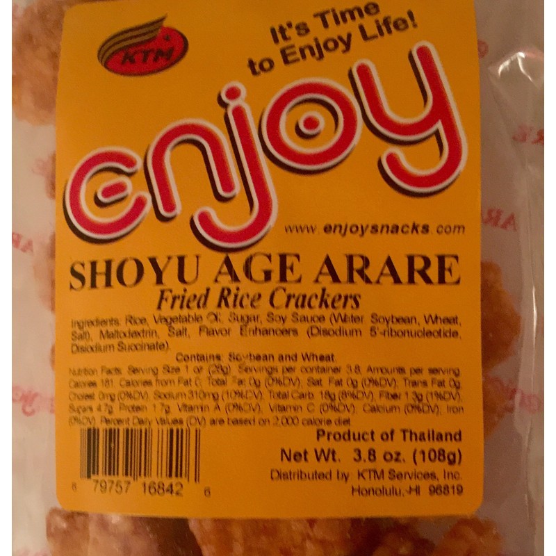 Enjoy Snacks Shoyu Age Arare Fried Rice Crackers