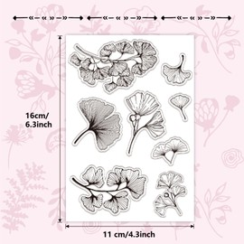CRASPIRE Leaves Clear Rubber Stamps Ginkgo Leaves Spring Autumn Plant Transparent Postmark Silicone Seals Stamp DIY Scrapbooking Paper Craft Cards Making Photo Album Decorative