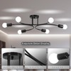 FRIXCHUR Modern Sputnik Chandelier Ceiling Light Fixture, 6 Light Chandeliers