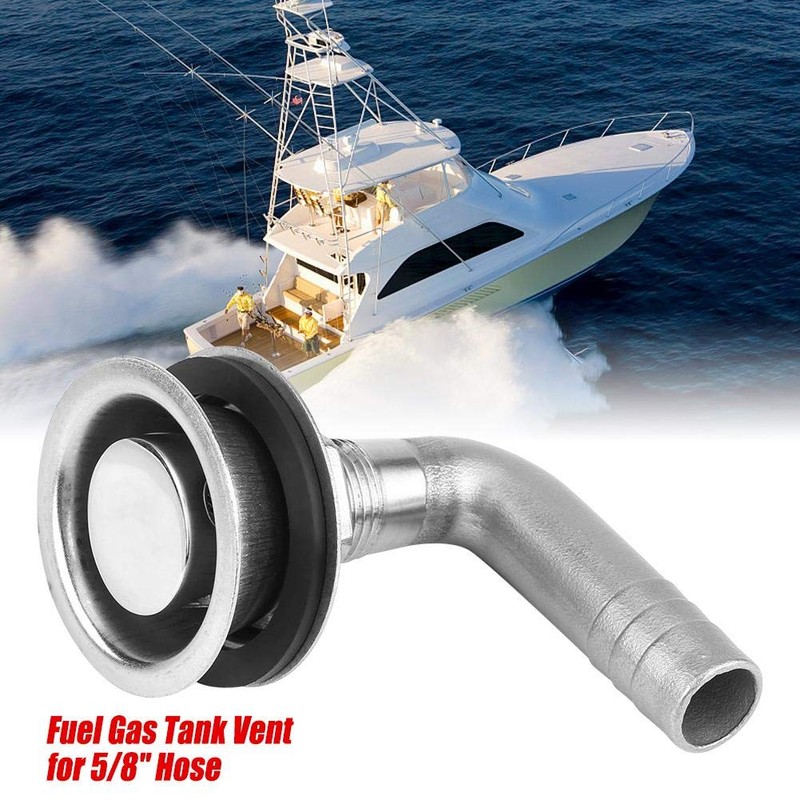 Suuonee Boat Fuel Tank Vent, Universal 5/8" Hose 90 Stainless