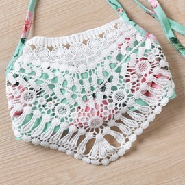 Traje de baño para bebé y niña, traje de baño de dos piezas, Floral, 3 Años/4 Años