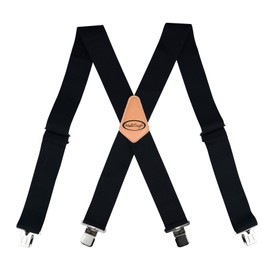 MELOTOUGH Men's Suspenders w/Clip Heavy Duty suspenders for men Big and Tall Work suspenders Mens suspenders for jeans (Black)