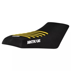 Enjoy Mfg Arctic Cat 250 300 400 454 500 4x4 2x4 Seat Cover ALL BLACK - YELLOW RIBS #277