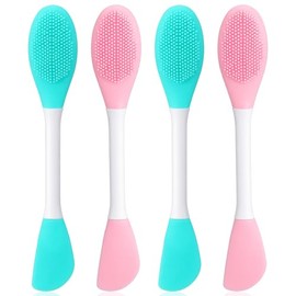 4 PCS Facial Cleansing Brush 2 in Silicone Face Scrubber Pore Brushs Face Scrub Brush for Exfoliating Massaging Remove Blackheads Applicator for Mud M