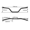 USTPO Motorcycle Handlebar 7/8" 22mm Cafe Racer Handlebars Drag Bars