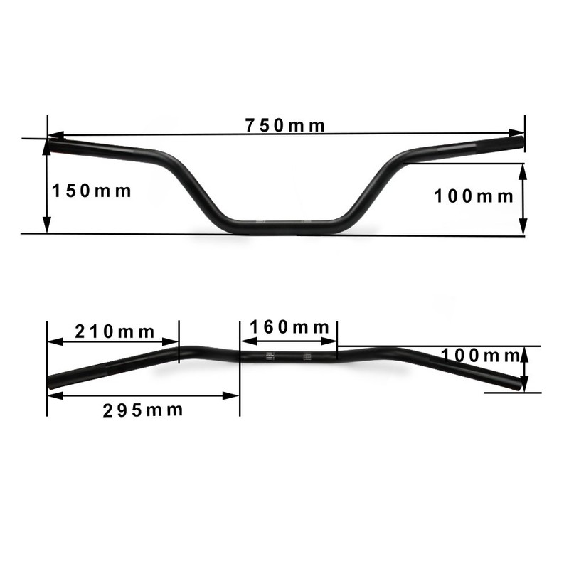 USTPO Motorcycle Handlebar 7/8" 22mm Cafe Racer Handlebars Drag Bars