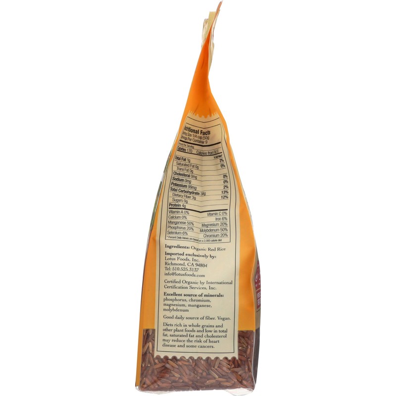 Lotus Foods, Heirloom Bhutan Red Rice, Gluten Free, 15 Oz