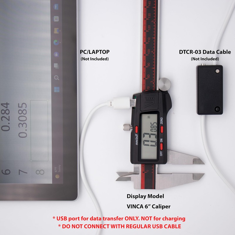 VINCA IP54 Grade Digital Caliper, DCLA-1205 12 Inch/300mm, Inch/Millimeter/Fraction Conversion,